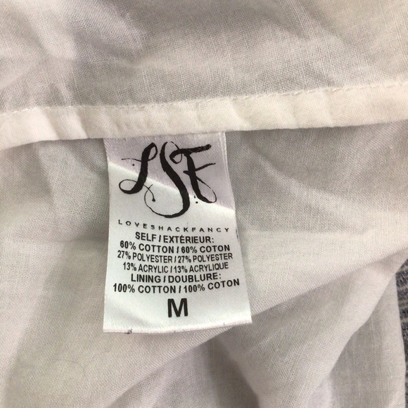 LoveShackFancy Pamela Dress Asymmetrical One Shoulder Blue Medium - Picture 13 of 13